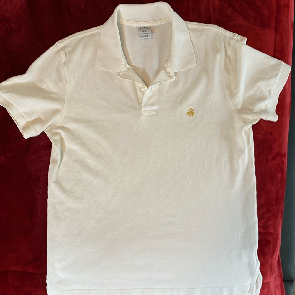 Brooks Brothers Solid White Polo Shirt
